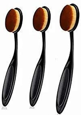 LOVHIDE Oval Makeup Brush Set 3pcs For Fast Flawless Application, Foundation,Blusher(Pack of 3)