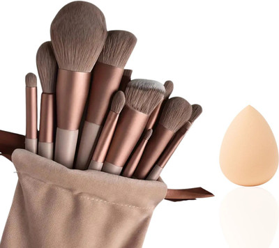 Amazingkarts 13-Piece Professional Makeup Brush Set with Beauty Sponge for Face & Eye Makeup(Pack of 14)