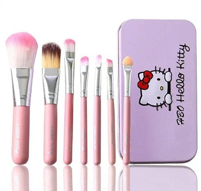 wryak Hello Kitty Soft Makeup Brush Set - Pink (7 Pcs) (Pack of 7)(Pack of 7)