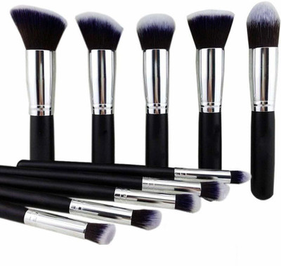 upgrave Makeup Brushes Color- Black - Set of 10 Pcs(Pack of 10)