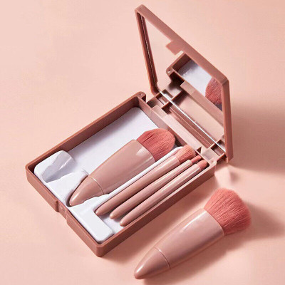 MANIBAM IMPEX Multi-Functional Mini Makeup Brushes Kit 5 pc Foundation Brushes Set and Mirror(Pack of 1)