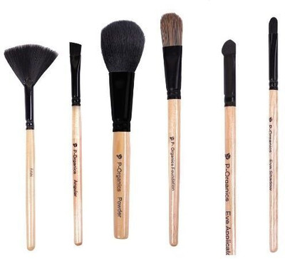 P-Organics Professional Face And Eye Makeup Brushes Set With 6 Makeup Brushes(Pack of 6)
