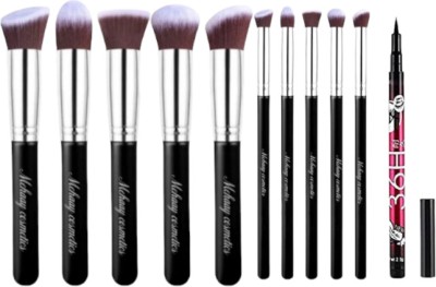 Mehaay cosmetics 10Pcs Makeup Brushes for Foundation Eyeshadow Eyebrow Blush(Pack of 11)