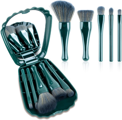 GRANTHI ENTERPRISE Portable Mini Makeup Brushes Set with Mirror 5 Pcs Brushes Kit Case(Pack of 5)