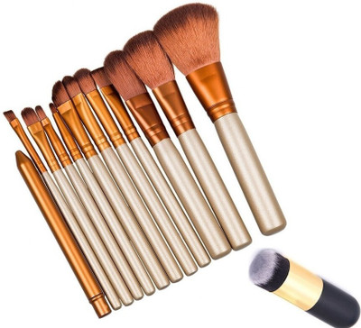 Rsentera Makeup Brush Set of 12 with Tin Box with foundation brush(Pack of 13)