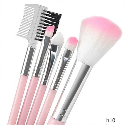 Morbee 5 Pcs Pink Makeup Brushes Set with 1 Beauty Blender h10(Pack of 6)