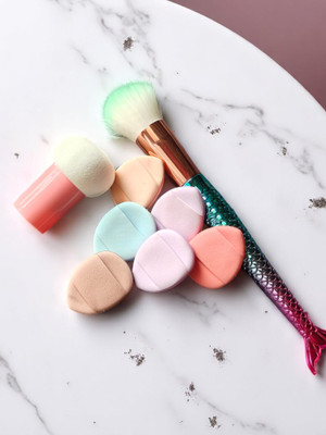 LYTIX 8PCS Makeup Kit Soft Blending Tools for Flawless Foundation Blush & Eye Makeup(Pack of 8)