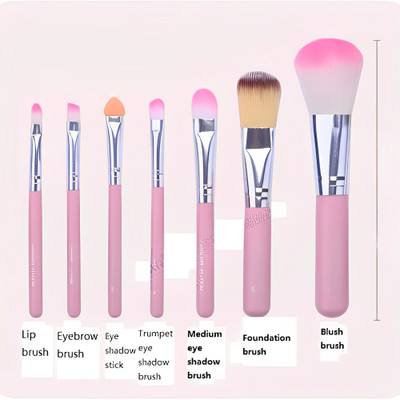 eshophope Makeup hellokitty brush set of 7 with Sponge puff blender -(pack of 8)(Pack of 8)