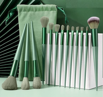 ADJD Professional makeup brush set pack of 13 with soft fluffy pouch(Pack of 13)