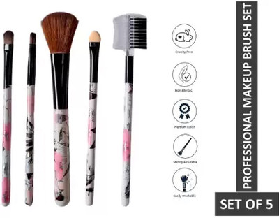 BLUSHIS Professional Makeup Brush Applicator Combo Set of 5 pc(Pack of 5)