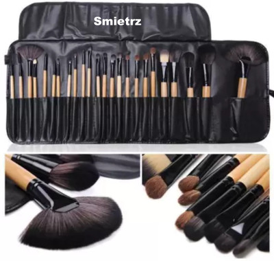 SMIETRZ Makeup Brush Set with PU Leather Case(Pack of 24)