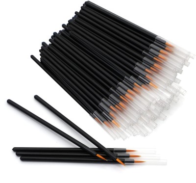 MYYNTI 50pcs Eyeliner Brushes With Covers,Eye Liner Wands for Makeup(Pack of 50)