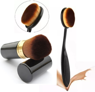 Latixmat New Soft Flat Foundation Brush and Oval Spoon Foundation Brush(Pack of 2)