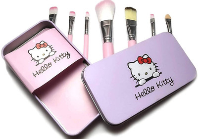 Dazzle Beauty 7 Pcs Professional Pink Hello Kitty Soft Makeup Brush Set with Box(Pack of 7)