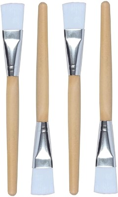 QAUKY New Wooden Handle Makeup Face Pack Brush Bleach Brush(Pack of 4)