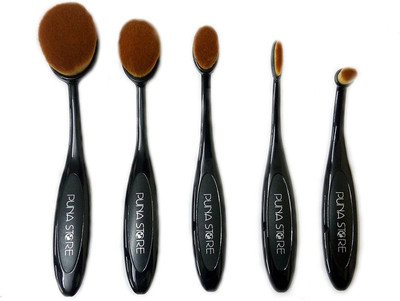 Puna Store 5 Piece Oval Brush Set - Black(Pack of 5)