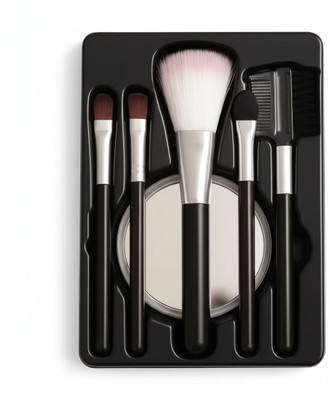 Sayan Makeup Brush Applicator - Set of 5 with Mirror & Box (Pack of 5)(Pack of 5)
