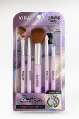 KIRA 5Pcs Makeup Brush Set Face & Eye Brushes Kit for Blending, Shading & Eyebrow(Pack of 1)