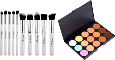 Mehaay cosmetics 10Pcs Makeup Brushes for Foundation Eyeshadow Eyebrow Blush(Pack of 11)