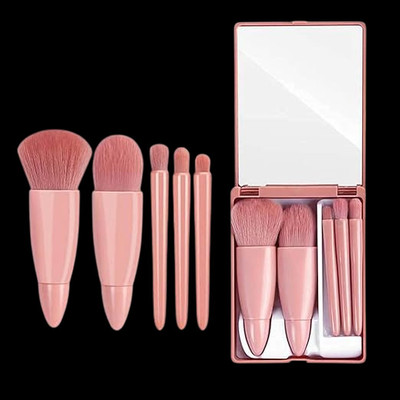 NARI DREAM 5pc Makeup Brush Set With Built In Mirror Makeup Brush Set-F(Pack of 5)
