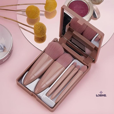 LORSHEL Makeup brush set- 5 in 1 Makeup Brush Set With Mirror Set(Pack of 5)