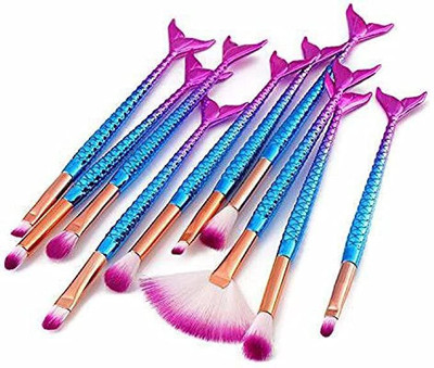 K.Y.L.Plus Soft Bristles Fish Tail 10 Pcs Mermaid Makeup Brush Set ( Pack of 10)(Pack of 10)