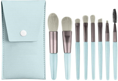 LOVHIDE 8 Pcs Brush Set With Pouch, Makeup Brushes Synthetic Foundation,Concealers Brush(Pack of 8)