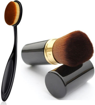 Latixmat Extra Soft Foundation Brush and Oval Spoon Brush(Pack of 2)