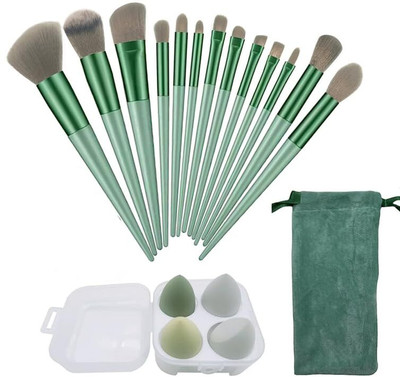 LOVHIDE 13pcs Makeup Brushes Set with Beauty Blender, Eyeshadow Brush Set & 4 pcs Sponge(Pack of 17)