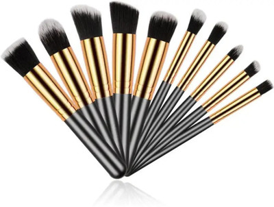 Pro Girl Premium Kabuki Face Powder Blush Eyeshadow Makeup Brush Kit Makeup Brushes Set(Pack of 10)
