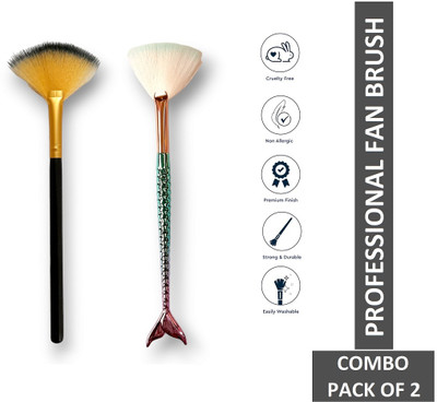 Abhilasha Fan Makeup Brush Professional Highlighter COMBO PACK OF 2(Pack of 2)