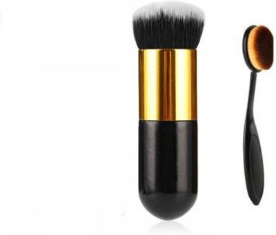 RTB Professional Foundation Brush and Oval Foundation Brush pack of 2(Pack of 2)