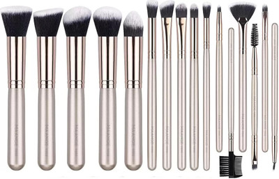 Maange 16 Pcs makeup Brush with Sponges 4 Pcs and 1 Brush Cleaner(Pack of 21)