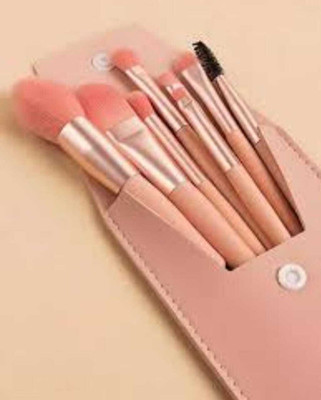 RB Makeovers Professional 8pc Celebrity Makeup Brush Set with soft fluffy pouch(Pack of 8)
