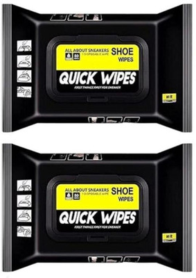 Bchoix Shoe Sneaker Wipes Quick Remove Dirt Stain Shoe Cleaning Kit(2Pack-80Pcs Each) Shoe Care Kit(0 ml, White)
