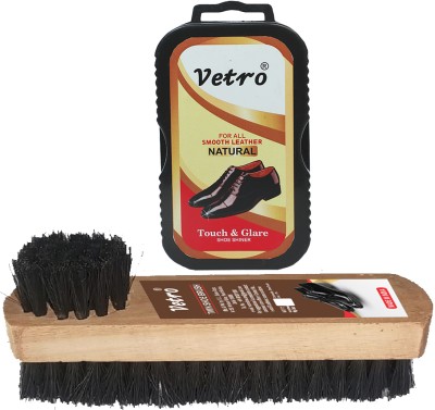 vetro natural shoe shiner & black brush Brush(20 ml, Black, Natural)