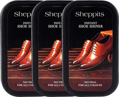 Sheppits Instant Shoe Shiner And Polisher (Neutral, Pack of 3 Pcs) All Colours Shoe Shiner(1 ml, Neutral)