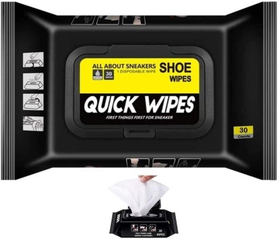 Gridlab Shoe Sneaker Wipes Cleaner Quick Wipes Disposable Travel Portable Removes Wipes Canvas, Leather, Nubuck, Sports, Suede, Synthetic Leather Shoe Cleaner(Black)