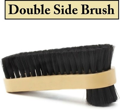 JEEBU Wooden Shoe Polish Buffing Double Sided Brush Leather Boot & Textile Cleaning Brush(20 ml, Black)