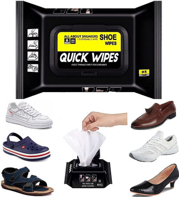 crownsmill 1 Pack 80Pcs Natural Sneakers Cleaner Shoe Wipes Quickly Remov Dirt&Stains Wipes Shiner(0 ml, White)