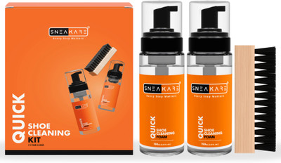 SNEAKARE Quick Cleaning Foam Cleaner Shoe Care Kit(150 ml, Orange)