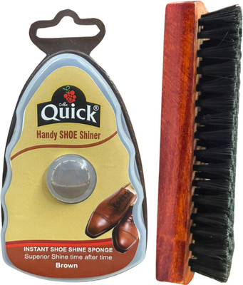 Quick Handy Shoe Shiner for Instant Shine with Shoe Brush Shiner(5 ml, Brown)