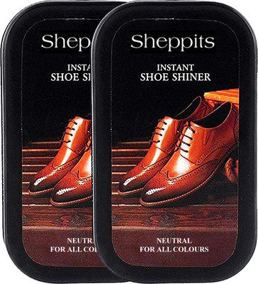 Sheppits Instant Shoe Shiner And Polisher (Neutral, Pack of 2 Pcs) All Colours Shoe Shiner(1 ml, Neutral)