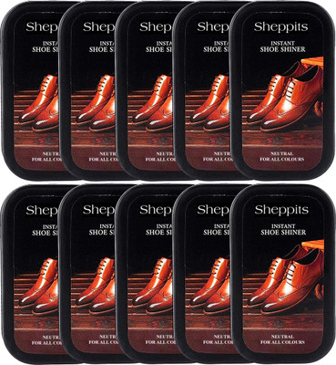 Sheppits Instant Shoe Shiner And Polisher (Neutral, Pack of 10 Pcs) All Colours Shoe Shiner(1 ml, Neutral)