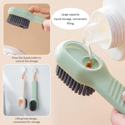 CHHOKRAMART Shoe Cleaning Brush with Liquid Soap Dispenser | Laundry Brush | Pack of 1 Brush(6 ml, Multicolor)