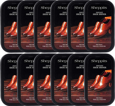 Sheppits Premium (Pack of 12 Pcs) Instant Shoe Shiner And Polisher for All Colours Shoe Shiner(10 ml, Neutral)