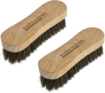 SHOESHINE Two Horse Hair Shoe Brush For Cleaning Shoe Fine Quality Shoe Cleaning Brush Brush(1 ml, Brown)