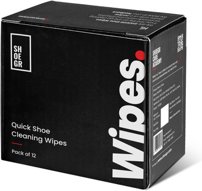 SHOEGR Shoe Cleaning Wipes|Sneaker cleaner| Suitable for all(Pack of 12) Stain Remover(120 ml, White)