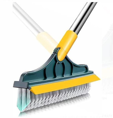 shree kailash enterprise 2 in 1 Bathroom Cleaner Brush Tiles, Floor Cleaning Scrub Brush With Long Handle Wet and Dry Plastic Cleaning Cloth