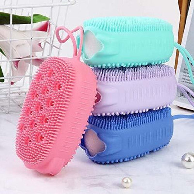 RadhaTex Silicone Bubble Bath Brush with Pulp Cotton or Soap Holder LBrushX2.27